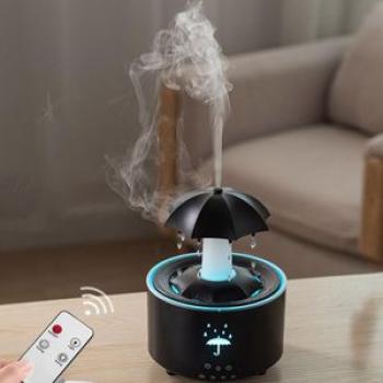 Essential Oil  Rain Drop Air Humidifier with 7 Black