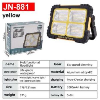 Solar Working Lights Rechargeable Outdoor Waterproof Led Work Lamp Searchlight Power Bank Lantern Fo