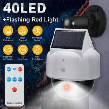 Led Solar Motion Sensor Security Camera Lamp With Solar Panel For Outdoor Wall Street