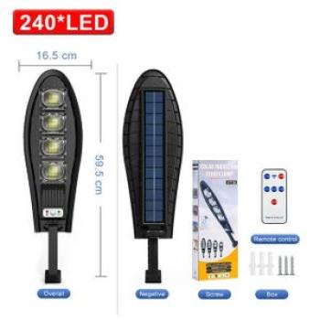 3000w Outdoor Led Solar 3 Modes Waterproof Solar Lamp 300cob Garden Lights Remote Control Street Lam