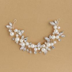 Bridal Wedding Headwear Pearl Marquise Drill Short Hair Chain Headband Headwear Wedding Accessories