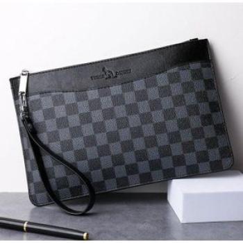 PU Leather Long Wallet Bag - Black/Grey