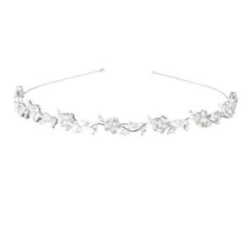 Crystal Flower Leaves Tiara Headband Hairband Wedding Bridal Silver1