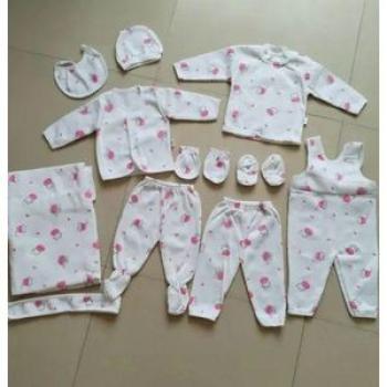 11pieces Newborn Overall Sleepsuit,flannel,bib,cap