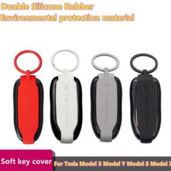 Silicone Rubber Car Remote Keyless Fob Key Case Cover Ring Accessories Protector Keychain White For
