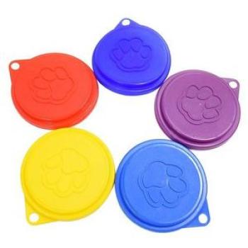 2 Pcs Reusable Pet Dog Can Tin Food Covers With Print Fresh