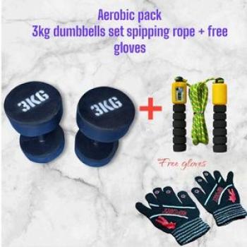 3kg dumbbell set and skipping rope free gloves