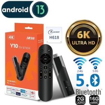 Y10 Smart TV Box, 4K 1080P WiFi 2.4/5.0G BT5.0 Android 13.0 2G+16G Set-Top Box