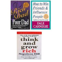 Rich Dad Poor Dad, How to Win Friends and  Influence People, and Think and Grow Rich - Book Bundle