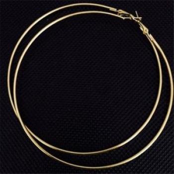 Fashion 10CM Simple Fashionable Design Women Big Round Metal Ring Earrings Jewelry Gold