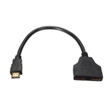 1080P HDMI Splitter Cable Male to 2 Female 1 In 2 Out Converter Adapter 30cm,Default NO5246