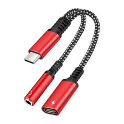 USB Type C To 3.5mm Audio + PD Fast Charging Braided Cables Adapter Headphone Converter Digital For