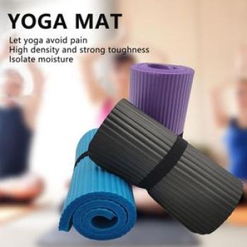 Anti-Tear Exercise Yoga Mat Resilient Fitness & Exercise Mat with Storage Strap for Home Yoga Pilate