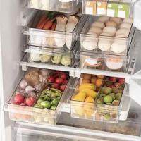 Fridge Organizer Extendable Clear Storage Bins For Egg