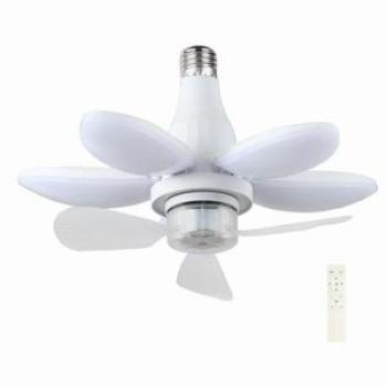 E27 LED Bulb with Fan 50w Ceiling Fans with Light and Remote Control Dimmable Socket Fan Light for B