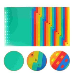 20 Pcs A4 Separated Loose Leaf File Page Separator Binder Aesthetic Dividers Folder