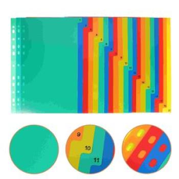 20 Pcs A4 Separated Loose Leaf File Page Separator Binder Aesthetic Dividers Folder