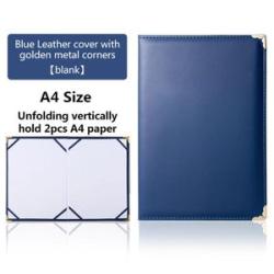 Custom Logo Printing Diploma Folder Blue Padded Graduation Certificate Holder Cover A4