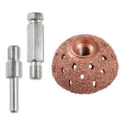 38mm Tire Buffer Wheel Bowl Type Grinding Head Tungsten Steel Tire Repair Tool with 2 Pcs Linking Ro