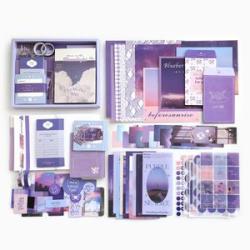 155 PCS Simple Journal Material Combination Box for Girly Scarpbook Planning