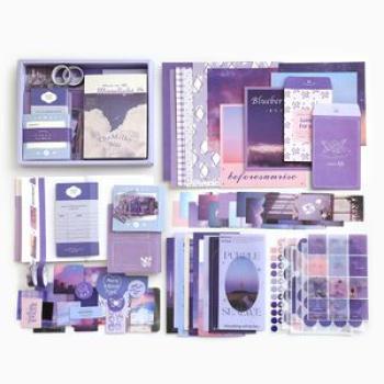 155 PCS Simple Journal Material Combination Box for Girly Scarpbook Planning