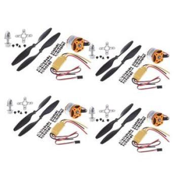4pcs A2212 1000KV Brushless Motor + 4pcs HP 30A ESC + 4pairs 1045 Prop (B) for RC Racing Drone Quadc
