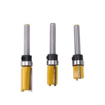 3Pcs 1/4 Inch Flush Trim Router Bit Pattern Bit Top & Bottom Bearing 1/2 inch  Template Edge Wood Tr