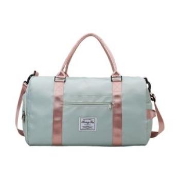 Travel Bag with Adjustable Shoulder Straps Womens Water-repellent Gym Light Green