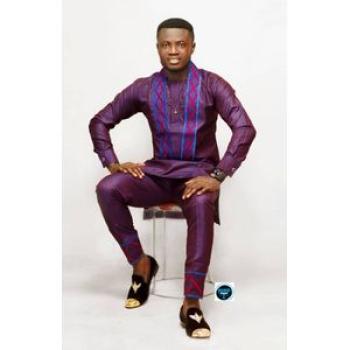 Kaftan Native African Print Top and Down Wear - Purple Multicolor