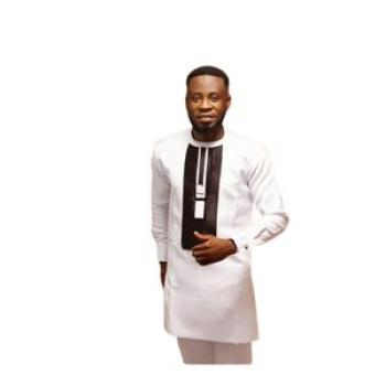 Kaftan Top and Pant Native African Print - White