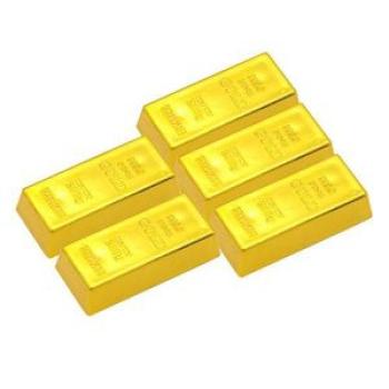 5pcs  Fine Gold Bar Magic Prop Fancy Dress Table Display Bullion