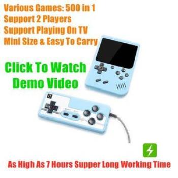 500 In 1 Mini Double Game Players X Box Game Consoles Blue