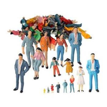PVC Painted Figures Scenes Toys Tiny Character People 100pcs 100th