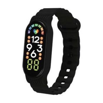 Kids Led Waterproof Sports Watch Lightweight Adjustable Silicone Band Black