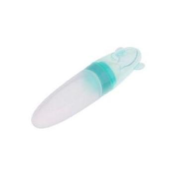 Baby Bottle Silicone Training Rice Spoon Grain Food Blue