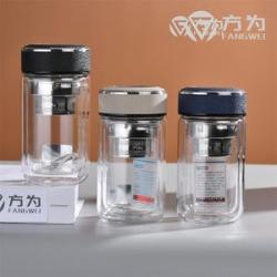 Factory Direct Supply Double Layer Glass Cup Cup Transparent Thickened Borosilicate Portable Large C