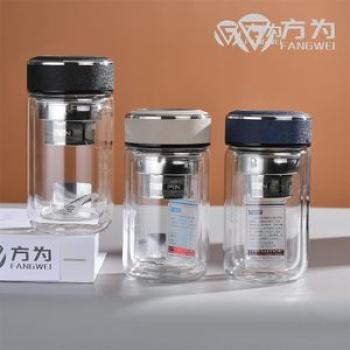 Factory Direct Supply Double Layer Glass Cup Cup Transparent Thickened Borosilicate Portable Large C