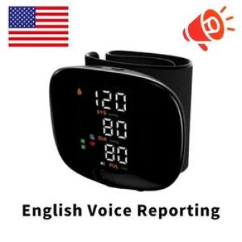 LED Rechargeable Wrist Blood Pressure Monitor English