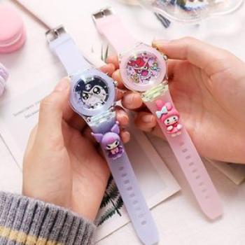 In Stock Soft Jelly Color Children`s Doll Watch Luminous Colorful Flash Primary and Secondary School