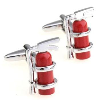 Fire Extinguisher Cufflinks Jewelry Shirt Cufflinks Cuff Buttons Laser Pattern Cuff Link For Men Gif