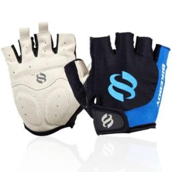 Non-slip Half Finger Gloves with Wrist Wrap Support Padded Fitness Short Open Finger Glove for Ridin
