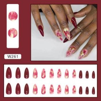 Chinese-Style Fake Nails Non-Toxic And Anti-Allergic Fake Nails for Bride Wedding Hand Makeup NO5280