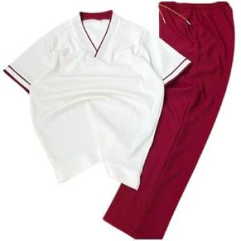 Short Sleeve Shirt With Pants Kaftan Wear - White/ Wine