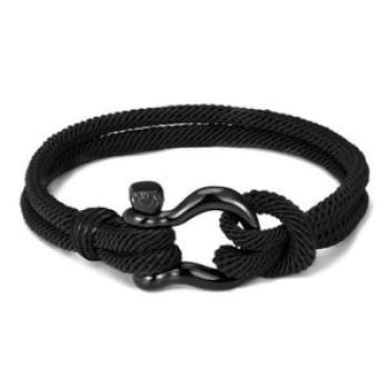Stainless Man Band Rope Woven Bracelet Fashionable Charm Male Wrist Band Jewelry Gift,Black NO5111