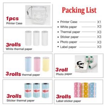 6 Rolls Thermal & Label Paper for PAPERANG/Phomemo Printers - White