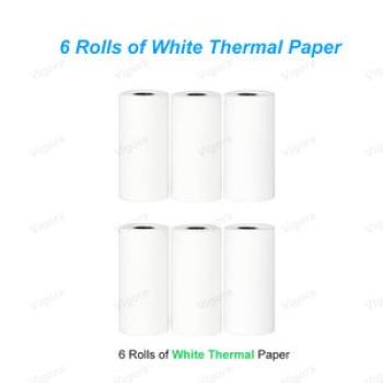6 Rolls 57x25mm Paper for Kids Instant Print Camera - White