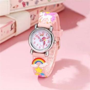 New Children`s Watch Cute Unicorn Pattern Quartz Watches  Strap Elementary School Student Watch Male