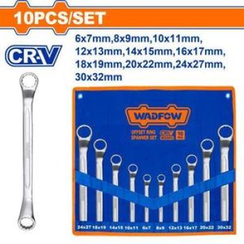 WFS5M10 10 Pieces Offset Ring Spanner set - Silver