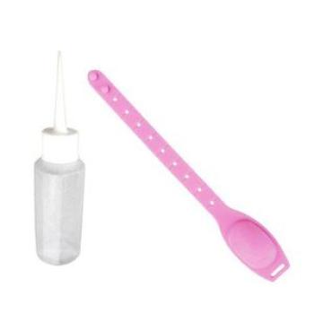 Portable Silicone Bracelet Wristband Hand  Dispenser Band  Pink