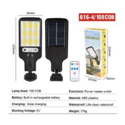 Outdoor Led Solar Street Lights 117 Cob Wireless Solar Lamp 3 Mode Waterproof Motion Sensor Security